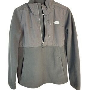 The North Face Womens Black Quarter Zip‎ Fleece Pullover Jacket Size Medium M